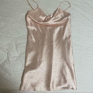 Satin Cowl Neck Mini Dress